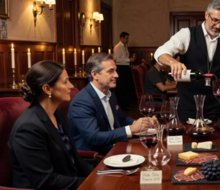 Sommelier a servir vinho durante uma degustação premium no Adegae Cartas.