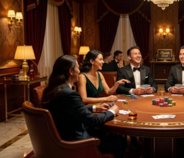 Galeria de imagens de noites de poker refinadas num restaurante de luxo.